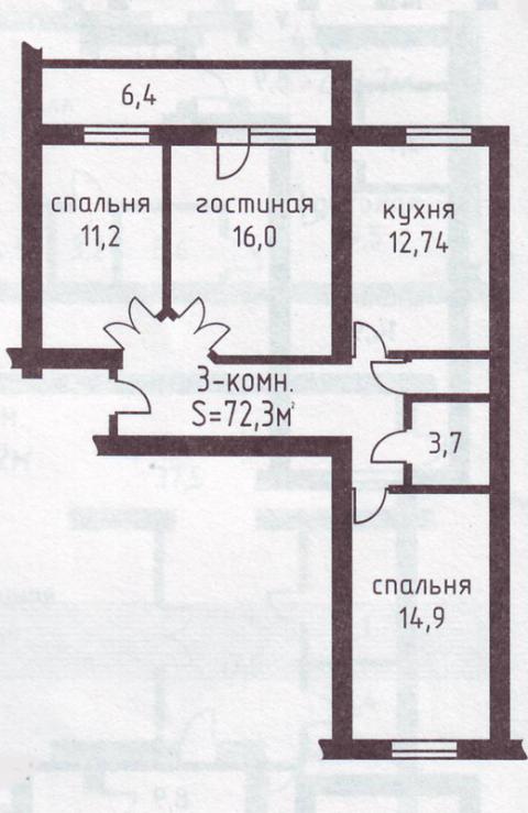 Квартира московской планировки в тольятти план 3х комнатная